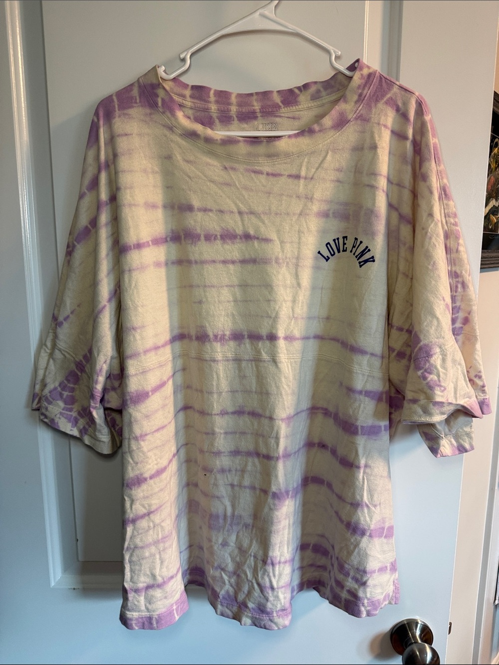 🥳 5 for $25 BUNDLE PINK Victoria's Secret Purple Tie-Dye Short Sleeve Box Tee